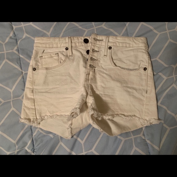 Pants - White Jean Shorts